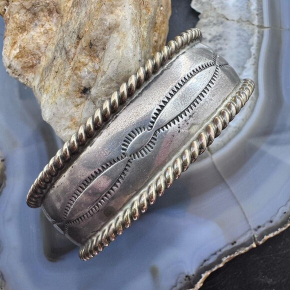 Tahe Native American Sterling Silver & Gold Filled Stamped Bracelet For Women